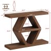 product-fancy-fcf3aa82-6d9e-46ed-aa21-ebfa3eae24d6 3 Tier Farmhouse Console Table for Entryway, Wooden Sofa Table Behind Couch with Storage Shelves, 39.4 Inch Narrow Rectangular Hallway Table, Rustic Foyer Table for Living Room Decor, Walnut End