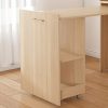 product-fancy-fd475ee8-240a-4075-a069-3811ccccfbbd Foldable Stretchable Adjustable Height Desk with Mobile Wheels & Storage Shelves - Space-Saving Heavy-Duty PVC Frame, Walnut for Office, Small Apartments, Dorm Rooms - Easy Assembly Freestanding Writing Table