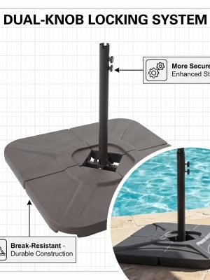 10-Foot Patio Offset Umbrella with a Base, Cantilever Design, Featuring a Crank And Cross Bases, Suitable for Outdoor Use, Heavy-Duty Construction, Includes Push Button Tilt, Perfect for Christmas And Halloween