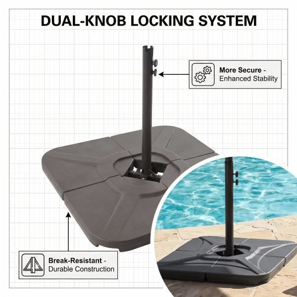 product-fancy-fd794aae-0714-4111-8cde-fff0aa625180 10-Foot Patio Offset Umbrella with a Base, Cantilever Design, Featuring a Crank And Cross Bases, Suitable for Outdoor Use, Heavy-Duty Construction, Includes Push Button Tilt, Perfect for Christmas And Halloween