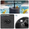 [2-in-1 Umbrella Stand] 14.6in Patio Umbrella Base Side Table, 2-in-1 Outdoor Umbrella Stand with Tabletop - Heavy Duty Umbrella Holder And Accent Table for Garden, Deck, Poolside, Beach
