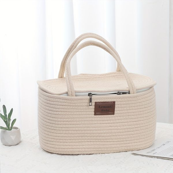 [Portable Diaper Caddy] Large Diaper Caddy Organizer, Portable Basket with Handles, Diaper Storage Organizer for Changing Table