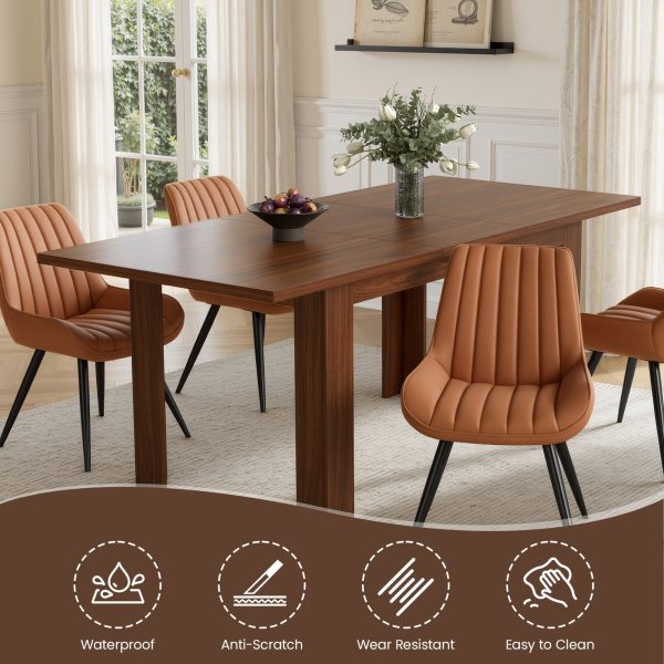 product-fancy-fe39a04c-a0f7-4a99-aa9e-aecef0274600 59"-77" Extendable Dining Table, Modern Kitchen Rectangular Table for 6-8, Farmhouse Table with Easy Pull-Out Extension for Family Meals, Space-Saving, Suitable for Kitchen, Living Room, Home