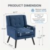 product-fancy-fe43dbcb-5c4c-4029-91b2-10584dac5147 Mid-Century Modern Tufted Accent Chair, Ergonomic Wingback Armchair with Detachable Armrests, Linen & Suede Fabric Lounge Chair for Living Room Bedroom Office