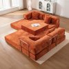 product-fancy-fe5da0bd-c6db-45d1-852f-f6143f646968 KERDOM Chenille Oversized Sleeper Sofa Couch, 170 Inches Extra Long Convertible 3-4 Person Pull-Out Sofa Bed, Sectional Convertible Corner Sofa, Combination Spliced Block Sofa Side Table