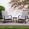 product-fancy-fe5fc9f5-3433-4f93-9636-84d5ff7120b3 Set with Table Patio Chaise Lounge Chairs, Patio Recliner Chair, Outdoor Furniture Set 5-Position Adjustable, Outdoor, Bench for Deck, Lawn, Garden