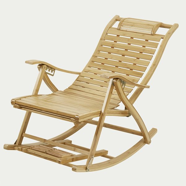 product-fancy-fe7734f1-ad22-4d36-b017-854e49de4b0b AESOME Loungers Deck Chair Wood Foldable Recliner Zero Gravity Chairs Bamboo Rocking Chair Ergonomic Design High Back Chaise Garden Outdoor Sun Lounge with Footrest for Patio Pool Sauna Sunbed