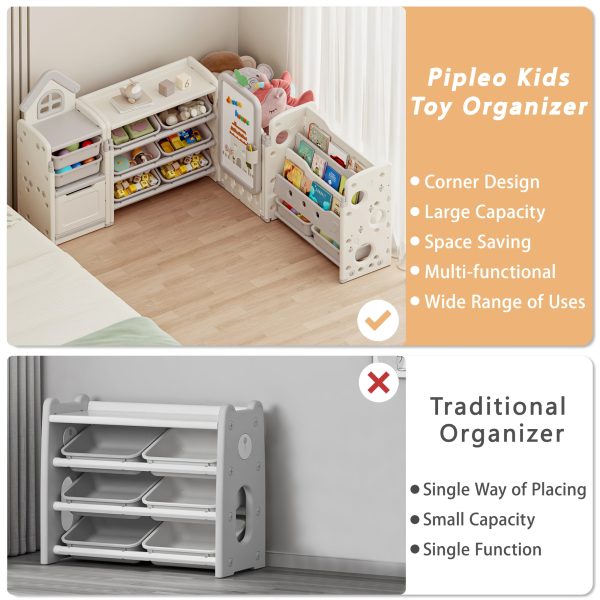 product-fancy-fede128c-a9e1-4c0d-a0a9-923da0bf35b2 A Versatile Storage Solution for Featuring 10 Detachable Bins And a 3-Tier Bookshelf, Serving As a Multifunctional Organizer with a Drawing Board, Perfect for a Bedroom, Playroom, Or Living Area