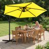 product-fancy-ff0e833e-809e-4a2d-9620-c03cb91057aa 10-Foot Cantilever Patio Umbrella Featuring an Infinite Tilt Mechanism, Offset Outdoor Umbrella with a Cross Base, Durable Crank Lift Market Umbrella Suitable for Yards, Gardens, And Decks (Weighted Base Sold Separately)