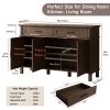product-fancy-ff0f2bc8-ed07-4e8d-b278-f3e306ca318d Farmhouse 48 Inch Buffet Cabinet with Storage, 48 Inch Sideboard with 2 Drawers And 3 Doors - Wood Coffee Bar Cabinet with Adjustable Shelves for Kitchen, Dining Room, Living Room