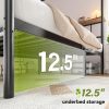 product-fancy-ffa2be5e-70ba-435b-9fca-b51b6892d179 Queen/full/twin Size Bed Frame with Storage Headboard, Detachable MetalPlatform Bed with Under-Bed Storage, Sturdy Bed Frame with Shelves, No Box Spring Needed White/black
