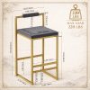 product-fancy-ffb960a0-403e-4b09-a9cd-663582b950ff Set Of 2 Modern Oriental Style Bar Stools, Velvet Upholstered Counter Height Chairs with Backrest & Footrest, Golden Metal Frame Kitchen Island Dining Stools, Multi-Color & Multi-Finish New Asian Aesthetic