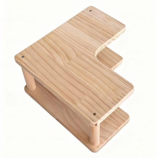 product-fancy-ffe3c12b-75c4-4903-a671-663257528d6d 1-Tier 2-Layer Premium Corner Wooden Display Rack | Natural Pine, Easy Assembly, Ideal for Earrings, Perfumes, and Rings Storage | Suitable for Market Stalls and Home Decor | Country Style, Perfect for Wedding/Birthday/Mother'S Day Gifts