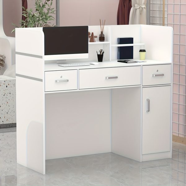product-fancy-fff8260b-55d2-4218-8039-64f1ad1345aa Modern Computer Desk with Drawers And Open Shelves, Functional Workstation for Home Office, Wood Home Office Desk Station with File Drawer And Storage Cabinet, Stylish Design
