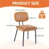 PU Leather Office Chair, Armless Soft Seat, Premium Texture, Suitable for Office and Bedroom, 2pcs, Black, Brown, White