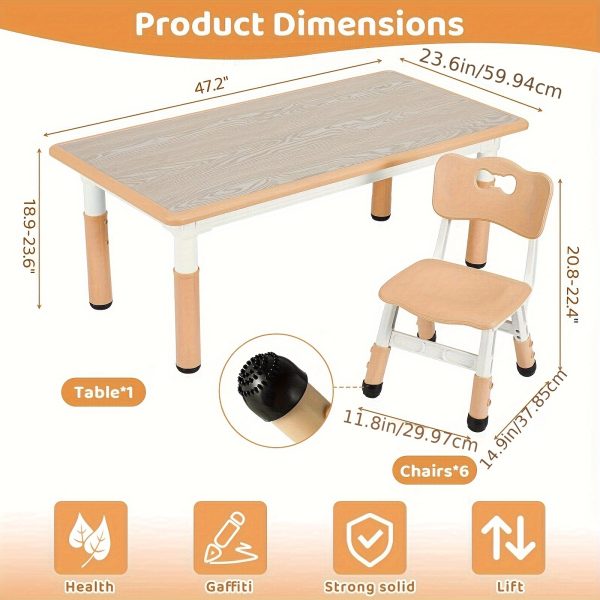 product-fancyalgo-toaster-api-toaster-processor-image-cm2in-15209582-8875-11ef-8150-0a580a687c72 Kids Table And 6 Chairs Set, Rectangular Plastic Graffiti Desk, Preschool Activity Art Craft Table, for Boys And Girls Halloween Christmas Gifts