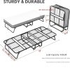 Compact & Durable 4-Section Folding Bed with Grey Fabric Cover - Sturdy Metal Frame, 75" x 31", Portable Roll-Away Design for Adults, Ideal for Guests, Students, Camping & Small Apartments, Garden Houses