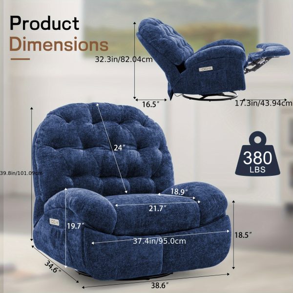 product-fancyalgo-toaster-api-toaster-processor-image-cm2in-3940fbf2-321e-11f0-a1d5-0a580a632787 Large Swivel Recliner, Adult Rocking Electric Recliner, Electric Recliner, Comfortable Soft-shell Recliner, with USB Port And Living Room Storage Space, Chenille Fabric, Free Shipping