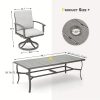 9pcs Aluminum Outdoor Patio Dining Set, 8 People Swivel Dining Chair Set, Outdoor Patio Furniture Set for Garden