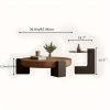 2pcs Set of Modern Round Wood Coffee Table with Geometric Leg Design