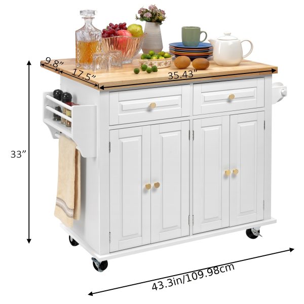 product-fancyalgo-toaster-api-toaster-processor-image-cm2in-b83da1f0-3916-11ef-a590-0a580a69145b Rolling Kitchen Island with Drop Leaf, Thicken Rubberwood Top, Spice Rack, Towel Rack, Drawer, 43.3" Portable Mobile Kitchen Island Carts Table, Storage Cabinet, Both Wheels And Feet