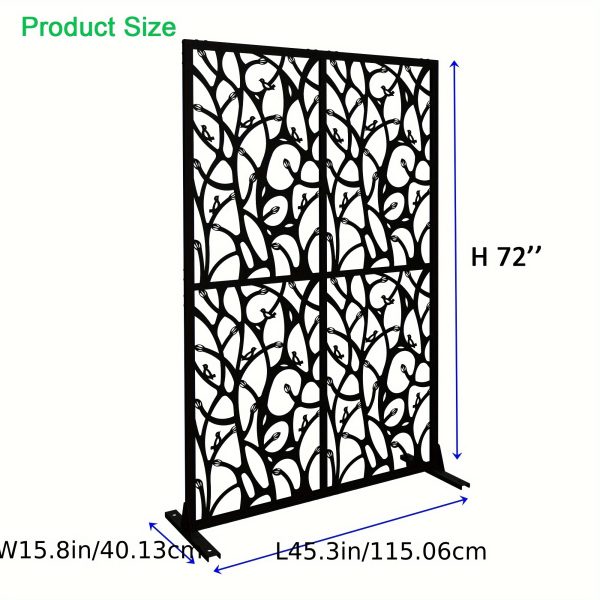 product-fancyalgo-toaster-api-toaster-processor-image-cm2in-b9fe2d7a-2d44-11f0-b936-0a580a632983 Black Bird-Shaped Metal Privacy Screens Measuring 3.8 Feet Wide by 6 Feet High, Suitable for Both Indoor And Outdoor Use, Serve As a Decorative Divider for Balconies, Patios, And Gardens