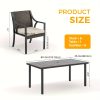 Patio 7pcs Patio Dining Set, All Weather PE Rattan Dining Table Set, Outdoor Dining Sets for 6, Metal Dining Table with Umbrella Hole & 6 Cushioned Chairs for Patio, Yard, Porch