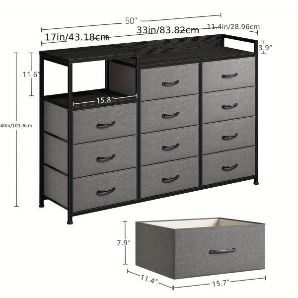 product-fancyalgo-toaster-api-toaster-processor-image-cm2in-c6c9ff68-7758-11ef-b0fc-0a580a665804 Dresser, Dresser for Bedroom with 11 Drawers, Long Dresser TV Stand with Shelves, Wide Dressers & Chests of Drawers, Large Dresser for Bedroom Dresser with Sturdy Metal Frame & Wood Top, Grey