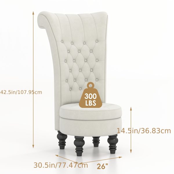 product-fancyalgo-toaster-api-toaster-processor-image-cm2in-ff353ad8-bb8d-11ef-a4e8-0a580a660e6a Royal High Back Chair, Velvet Armless Accent Chair with Button-Tufted & Rubberwood Legs, Regal Elegance Throne Chair for Living Room, Dressing Room, Bedroom