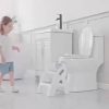 Toddler Step Stool, Foldable 2-Step Kids Stool with Non-Slip Design And Handle, Multipurpose Step Stool for Bathroom Sink, Kitchen, Bedroom, Counter