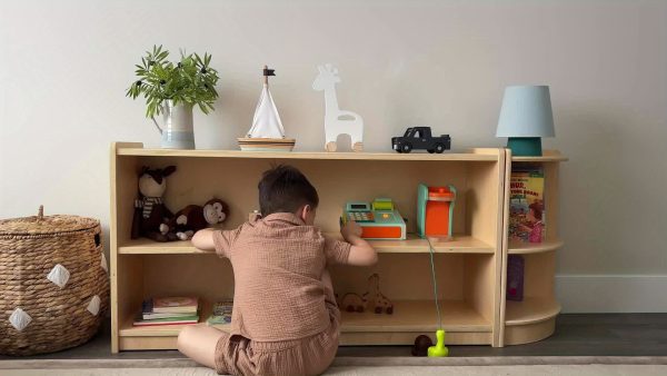 product-fd775549809d0a841c836c352d641c1fdfcdfef8.temu_.000001 Large Wood Storage Organizer, 2-Shelf Wood Bookshelf, 5-Section Kids Bookshelf, Wooden Storage Cabinet for Classroom, Kids Bookcases And Toddler Shelf for Kids Room, Playroom, Nursery