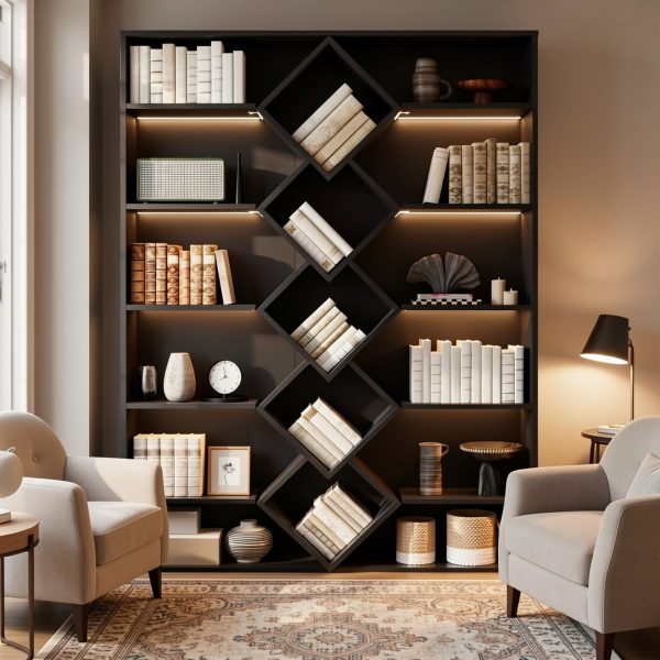 product-fmket-045845e80e1022a08b6db567acece3c5 Triple Wide Bookshelf, 6 Tier Large Bookshelf, Bookcase with 17 Open Display Shelves, 71'' Tall Bookcases And Bookshelves for Living Room, Home Office, Library