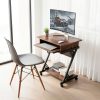 product-fmket-13a69ebc1a0a9e9a1996f5e54b5ad275 YQ FUNLIS Computer Desk Workstation With Smooth Keyboard Tray, Z-Shaped Study Writing Desk For Small Spaces Compact Table For Home Office, Small Computer Cart Mobile Laptop Cart