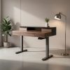 product-fmket-13a7058cd5b644f1ec75f1f51a418adf Electric Standing Desk with Drawers | 48 Inches Height Adjustable, Monitor Shelf, Whole-Piece Board, 4 Memory Height Settings, Classic Wood Color, PERLECARE