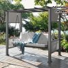 product-fmket-2ebefebee4385f682bb01e2431ff22ee Patiopia 3-Seat Outdoor Porch Swing, Patio Swing Chair with Adjustable Curtains, 2in 1 Porch Swing Bed for Balconies, Gardens And Poolside, Gray, Porch Swing For Outside, Outdoor Patio Swing, Outdoor Furniture, Swing Chair Outdoor