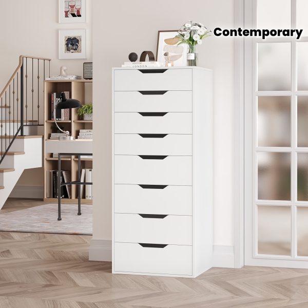 product-fmket-30b057c4bb6bce2db791bfac80c96e10 8 Drawer File Cabinet | Wood Filing Cabinet Under Desk, Vertical Small Filing Cabinet Fits Letter, Legal, A4 Size, Contemporary Hardwood, Floor Mount, Assembled, For Home Office
