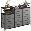product-fmket-35038fc8a18b6444dd414d9c014b1a2a Dresser, Dresser for Bedroom with 11 Drawers, Long Dresser TV Stand with Shelves, Wide Dressers & Chests of Drawers, Large Dresser for Bedroom Dresser with Sturdy Metal Frame & Wood Top, Grey