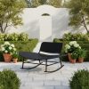 [Outdoor Rocking Chair] Double Outdoor Rocking Papasan Chair, 2-Person Oversized Loveseat Rocker with Thickened Soft Cushion And Rattan Wicker Frame for Patio, Garden, Balcony Relaxation