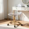 product-fmket-4ff444017d9d0518312c1fa0e900693c Transparent Acrylic Office Chair, Contemporary Acrylic Chairs for Home Use with Wheels, Armless Swivel Vanity Rolling Chair Suitable for Office And Home