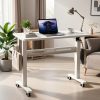 product-fmket-582153e024be44a328510b8b1f58345a Wheeled Mobile Standing Desk, Pneumatically Adjustable Height Desk for Walking, Rolling Computer Workstation for Home Office