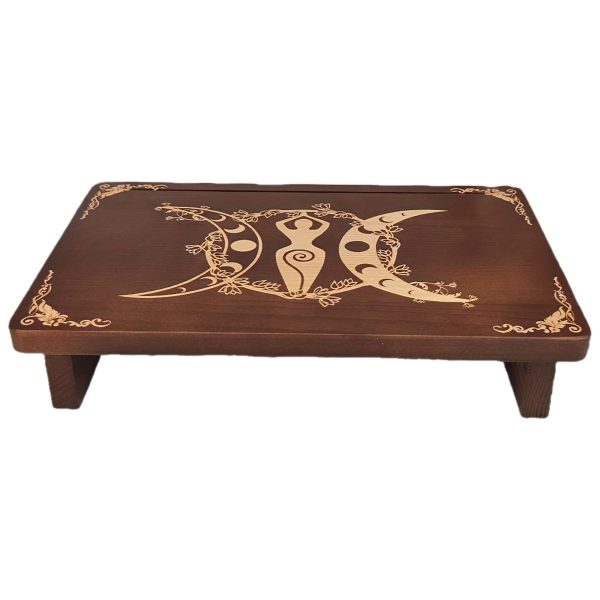 product-fmket-5dd7a93431ade0b9c7d4092ec0bed3f2 Wooden Altar Table with Card Holder, Meditation Table, Altar Table, Wooden Witch Altar, Wiccan Alter Table, Shrine