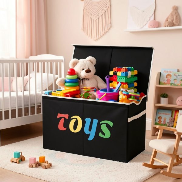 31.7gal Extra Large Box, Collapsible Sturdy Kids Chest For Boys, Girls, Kids, Storage Organizer Bins With Lids, Box Basket For Living Room, Bedroom, Nursery