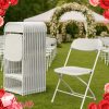 product-fmket-7482fd1bd699768e7b76bb23fffcb049 10/24/50 Pack White Folding Chairs – 350 Lbs Weight Capacity Reinforced Plastic Chairs, Steel Reinforced Frame, Commercial Grade Stackable Chairs, Suitable for Indoor And Outdoor, Weddings, Offices, Banquets, Restaurants, Parties