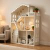 product-fmket-935586727d0eec96b5947968ff88be3f 3-Tier Freestanding Wooden Storage Shelf Bookshef, Multi-Purpose Organizer for Kitchen, Living Room, Home Decor, White Space-Saving Standing Book Shelf, Bookcase Dollhouse Perfect Display Storage, Kids Playhouse