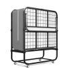 Compact & Durable 4-Section Folding Bed with Grey Fabric Cover - Sturdy Metal Frame, 75" x 31", Portable Roll-Away Design for Adults, Ideal for Guests, Students, Camping & Small Apartments, Garden Houses