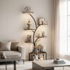 product-fmket-9e9bf2732a41807ac62c5589fe108b57 CODACE 1pc Bookcase with LED Lights, 8-tier Corner Display Stand, 62" Multi-functional Metal Display Shelf for Plants, Handicraft, Tree-shaped Plant Shelf for Living Room, Study, Bedroom, Balcony, Entrance, Home Decor, Good Gift Choice Easter's Gift
