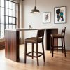 product-fmket-9f5e14092637faaf919987b72e8da8dd 55.12-Inch Home Bar Table with Spacious Top, Modern Freestanding Mini Bar Unit for Living Room, Kitchen, Basement & Balcony, Brown & Black