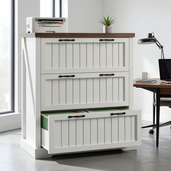 product-fmket-a619ad9b718dfe41a8179c25d919e70d 3 Drawer File Cabinet for Letter/Legal/A4 Size, Farmhouse Filing Cabinet, Lateral File Cabinet with Printer Stand for Home Office