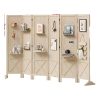 Bonnlo & MDF Freestanding Pegboard Room Divider - Folding Privacy Screen with Wood Panel Partition, Lightweight Space Separator Suitable for, Office, Events, Retail Display