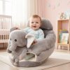 product-fmket-cbd69112f2820f05fb15577954f3c7d4 Plush Elephant Baby Support Seat - Ultra-Soft Cushioned Infant Lounger with Grey & White Elephant Design, Tummy Time Bed for & Toddlers, Non-Toxic Soft Fabric, Ideal Gift for Christmas, Birthdays, (No Assembly Required